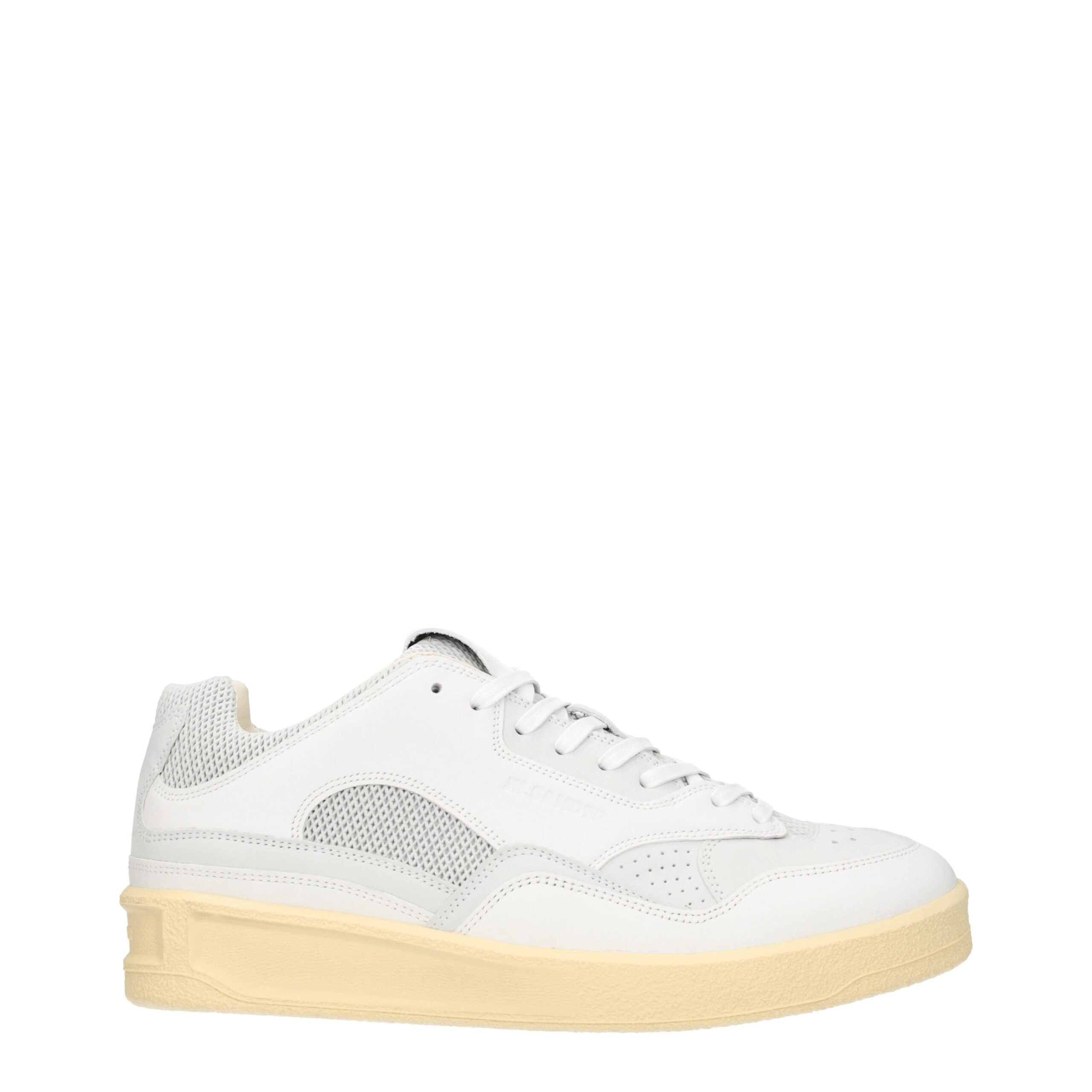 Sneakers Low Top Jil Sander in Vera Pelle Bianca