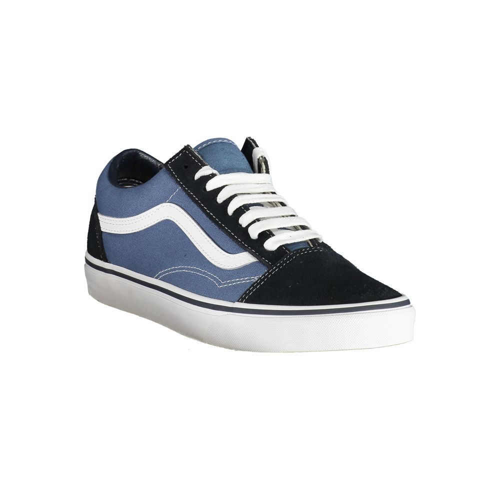 Sneakers Low Top Vans Old Skool in Poliestere/Pelle Blu, Striscia Laterale