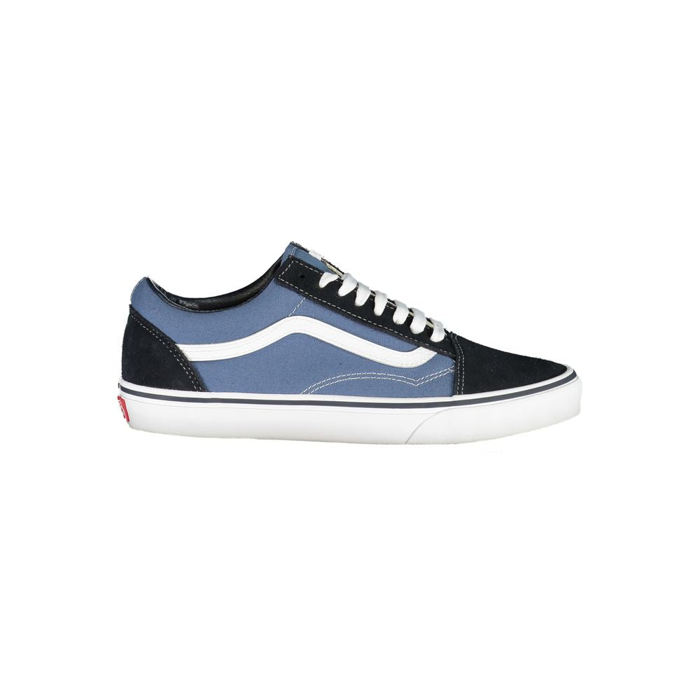 Sneakers Low Top Vans Old Skool in Poliestere/Pelle Blu, Striscia Laterale