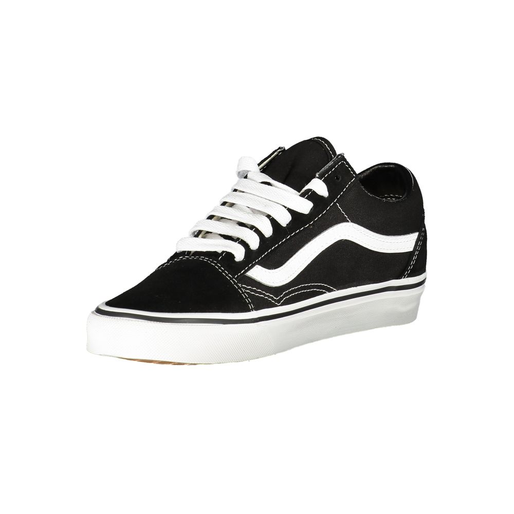 Sneakers Low Top Vans Old Skool in Poliestere/Pelle Nera, Dettagli a Contrasto