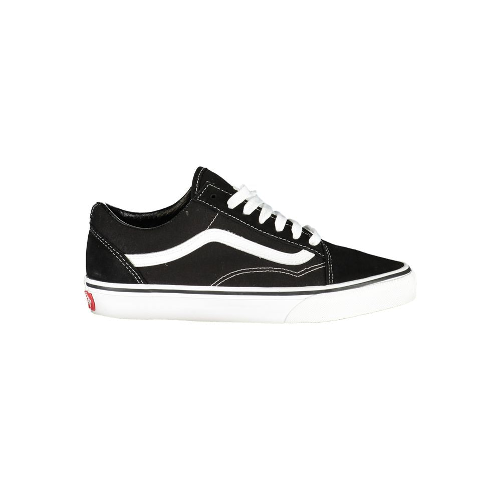 Sneakers Low Top Vans Old Skool in Poliestere/Pelle Nera, Dettagli a Contrasto