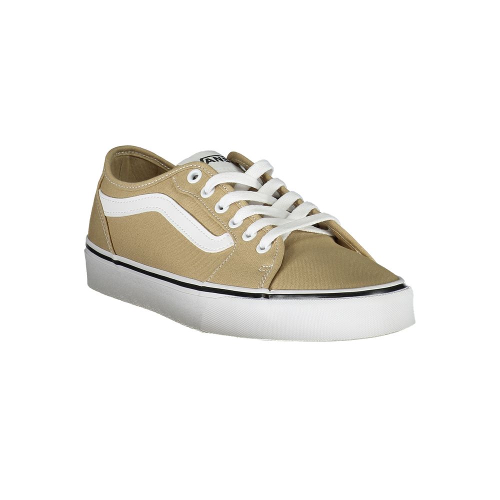 Sneakers Low Top Vans Old Skool in Poliestere/Poliuretano Beige, Dettagli a Contrasto