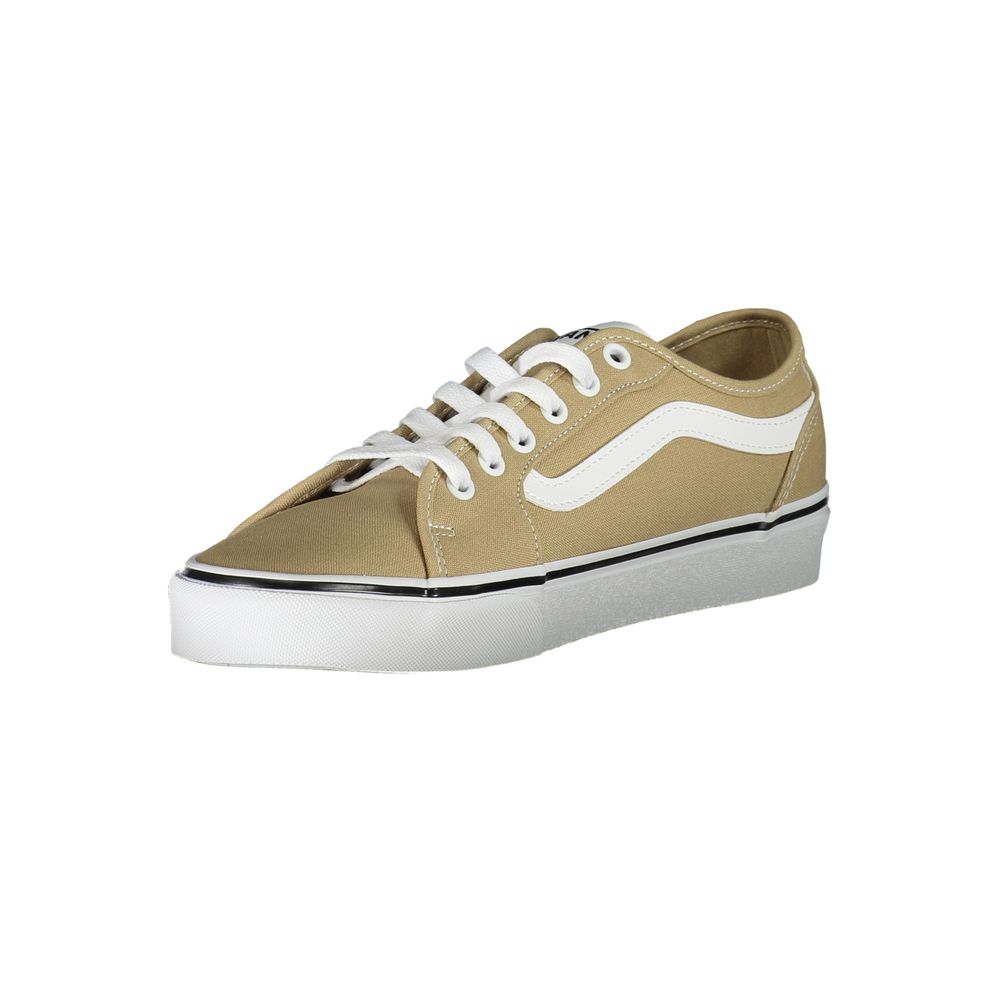 Sneakers Low Top Vans Old Skool in Poliestere/Poliuretano Beige, Dettagli a Contrasto