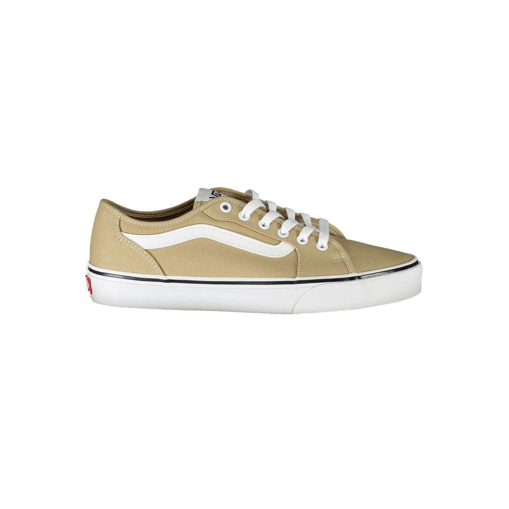 Sneakers Low Top Vans Old Skool in Poliestere/Poliuretano Beige, Dettagli a Contrasto