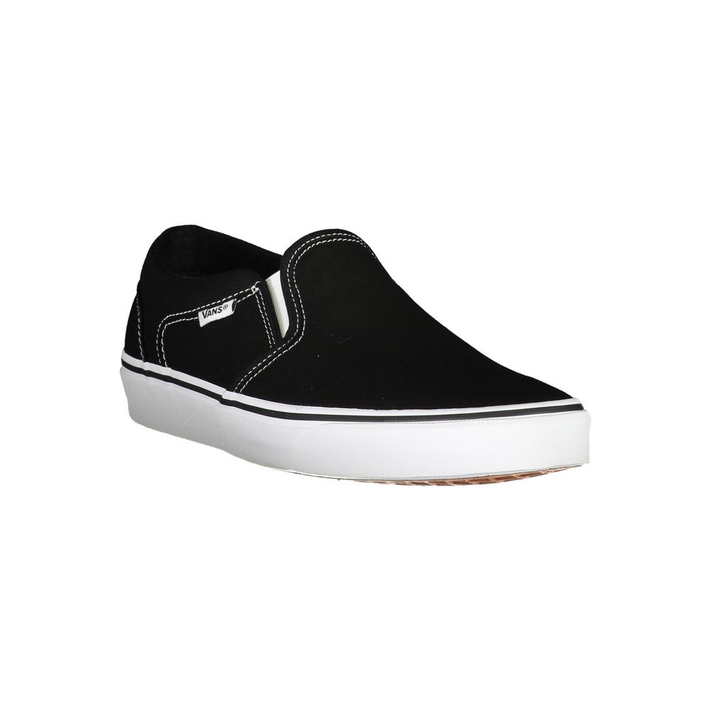 Sneakers Low Top Vans Old Skool in Poliestere/Poliuretano Nero, Dettagli a Contrasto