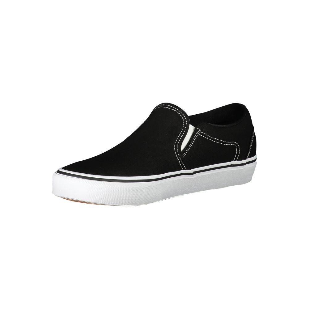 Sneakers Low Top Vans Old Skool in Poliestere/Poliuretano Nero, Dettagli a Contrasto