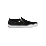 Sneakers Low Top Vans Old Skool in Poliestere/Poliuretano Nero, Dettagli a Contrasto