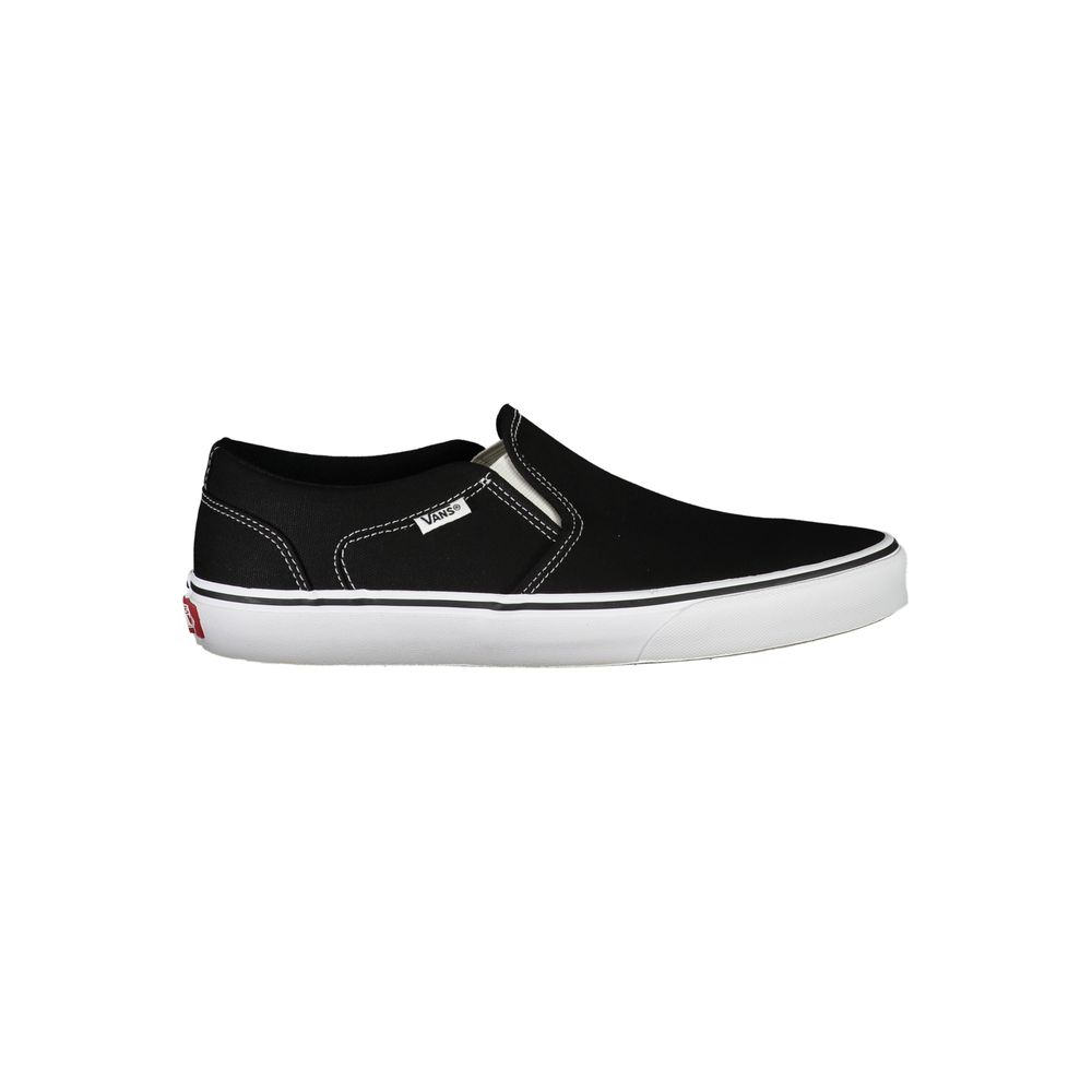 Sneakers Low Top Vans Old Skool in Poliestere/Poliuretano Nero, Dettagli a Contrasto