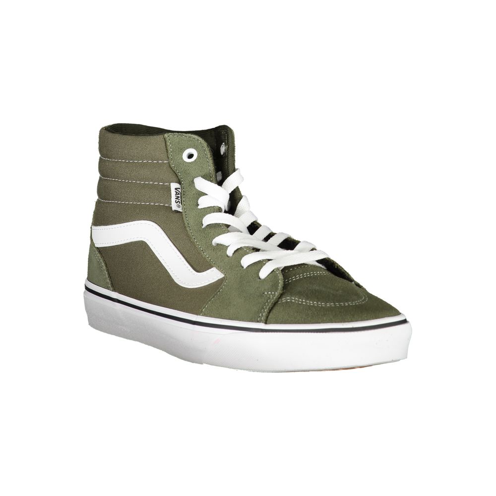Sneakers Low Top Vans in Poliestere/Pelle Giallo, Dettagli a Contrasto