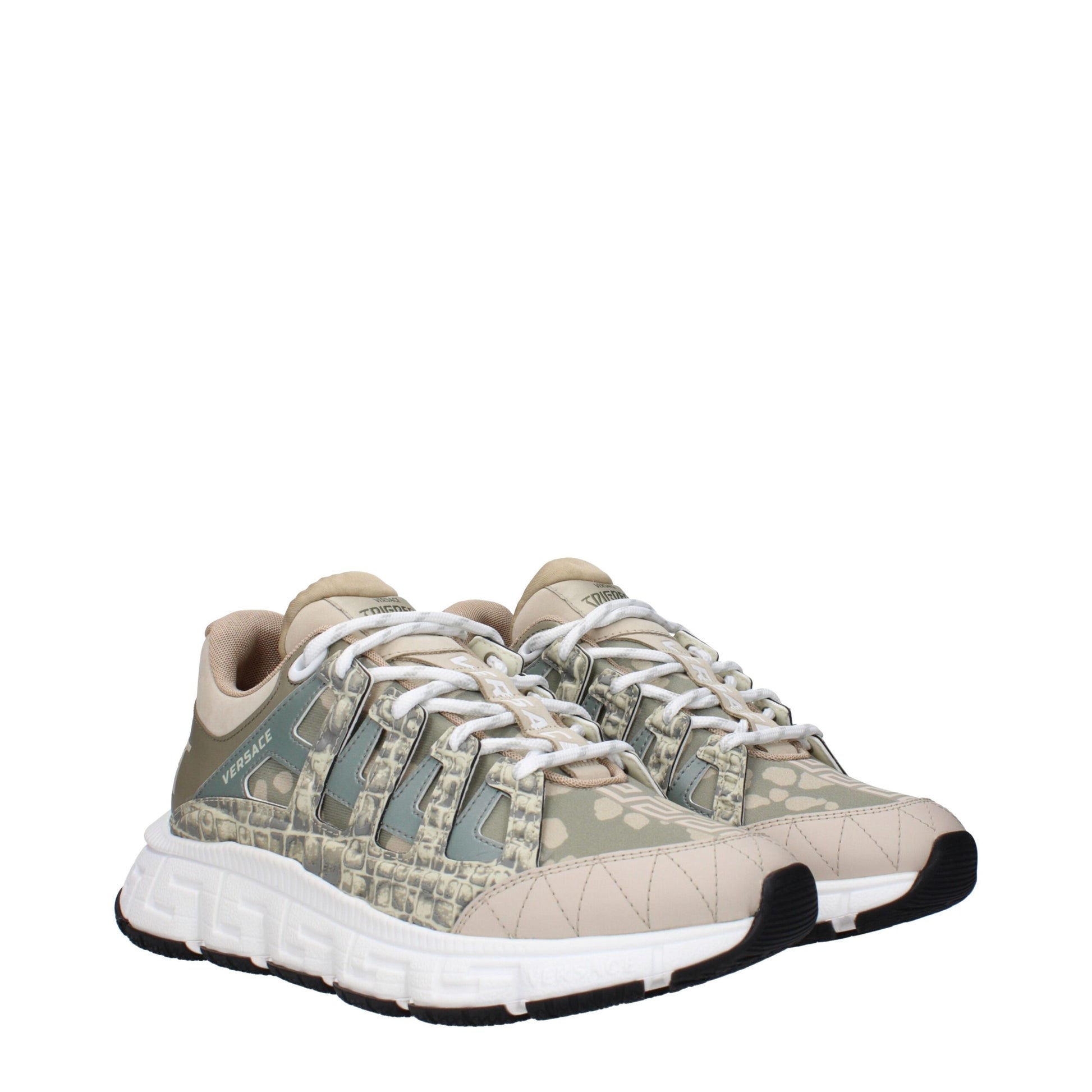 Sneakers Low Top Vans in Tessuto Verde, Tacco 5cm