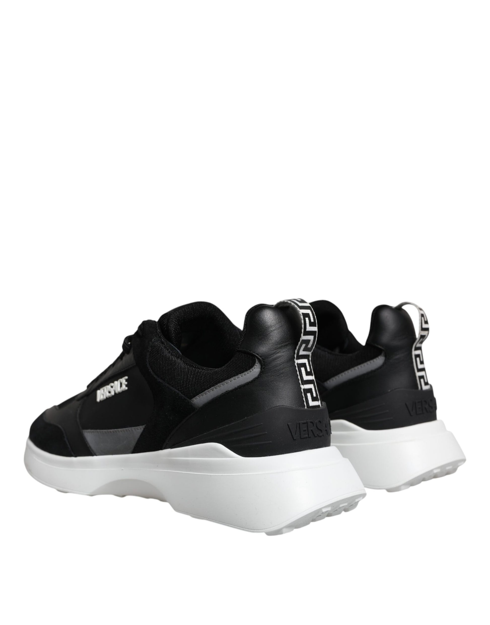 Sneakers Low Top Versace Canvas Quad Medusa in Tessuto Nero/Bianco