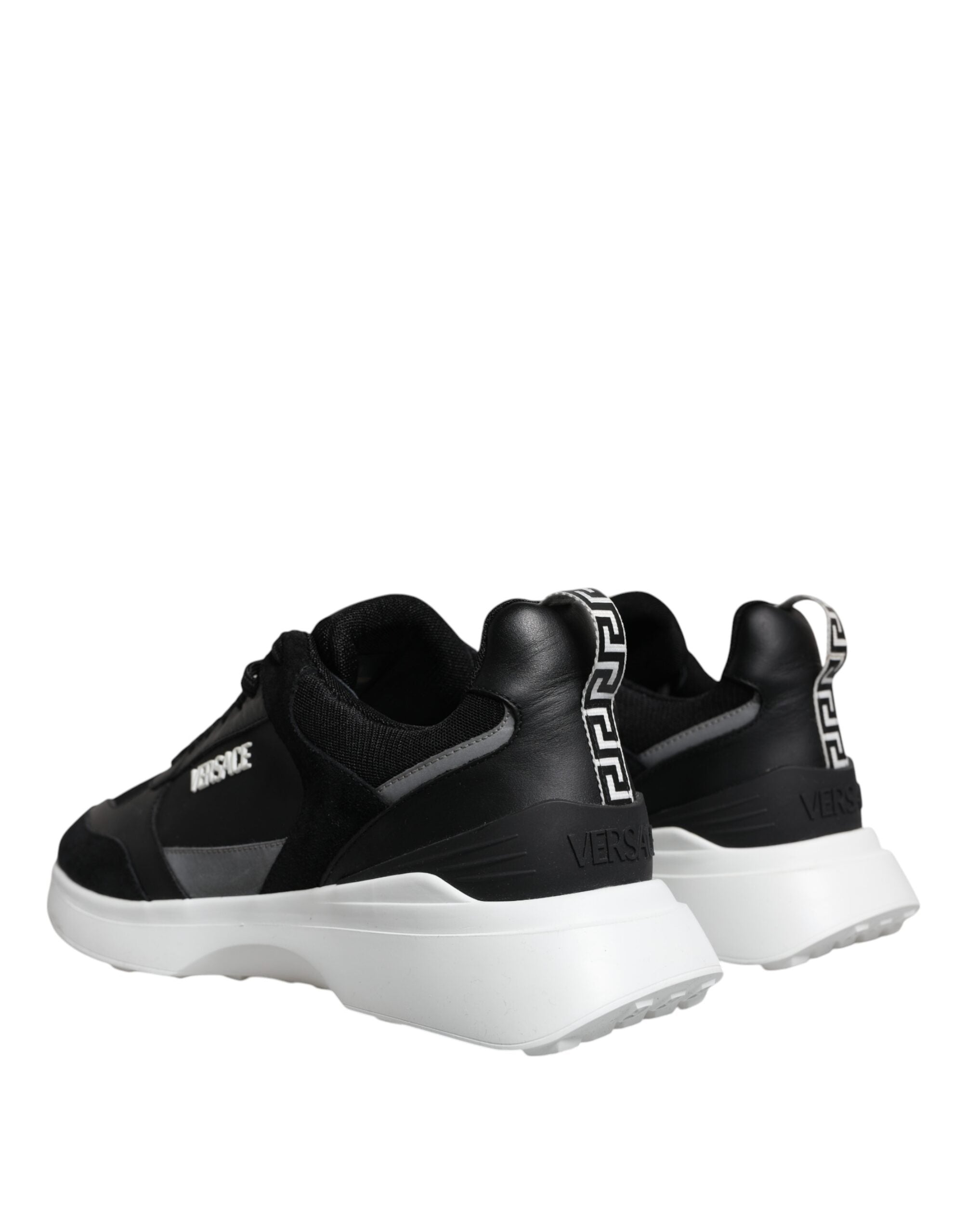 Sneakers Low Top Versace Canvas Quad Medusa in Tessuto Nero/Bianco