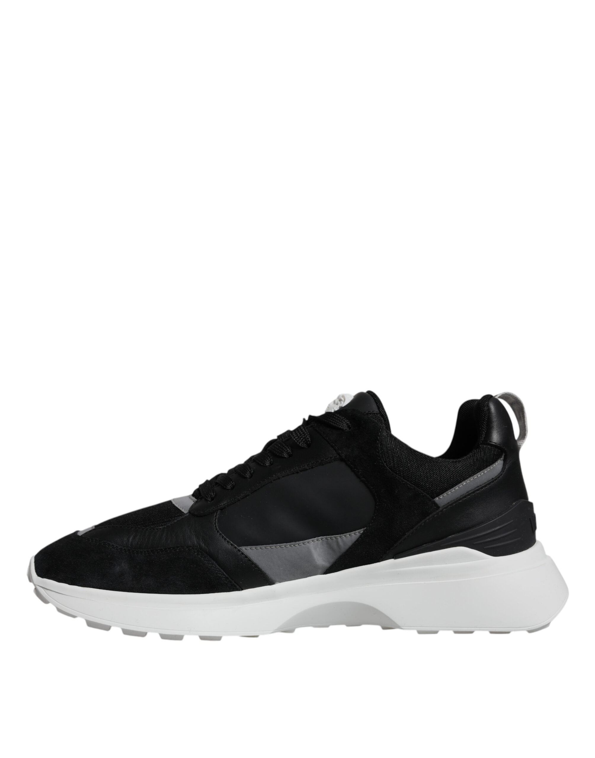 Sneakers Low Top Versace Canvas Quad Medusa in Tessuto Nero/Bianco
