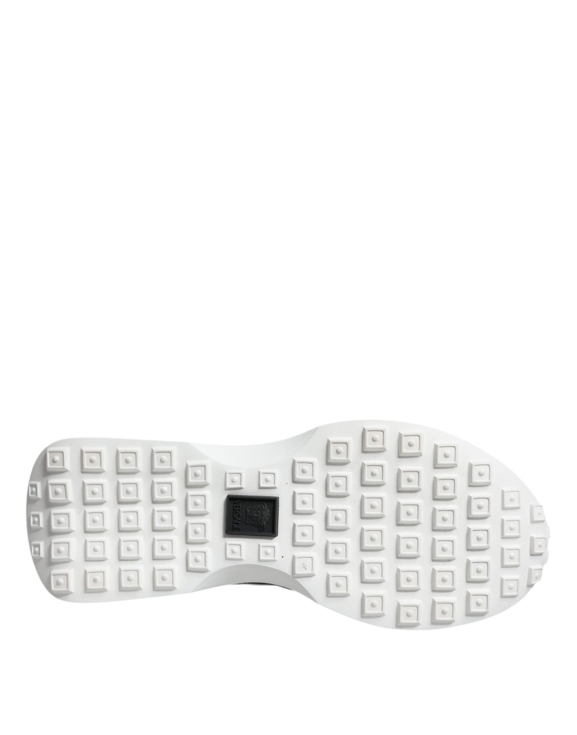 Sneakers Low Top Versace Canvas Quad Medusa in Tessuto Nero/Bianco