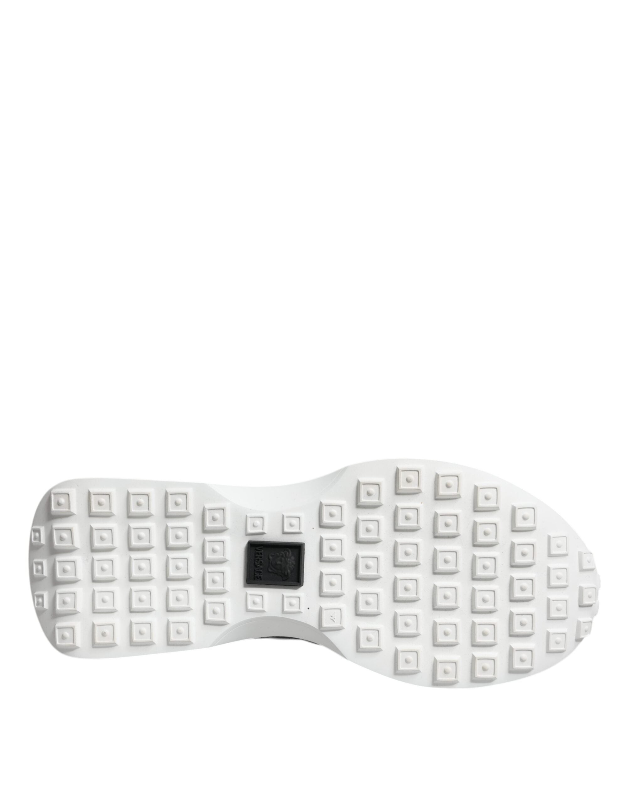 Sneakers Low Top Versace Canvas Quad Medusa in Tessuto Nero/Bianco