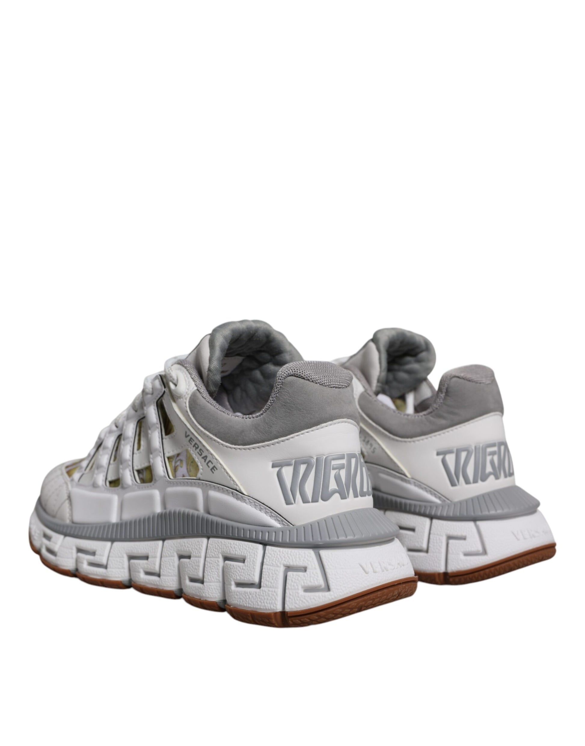 Sneakers Low Top Versace Trigreca Barocco in Tessuto Bianco