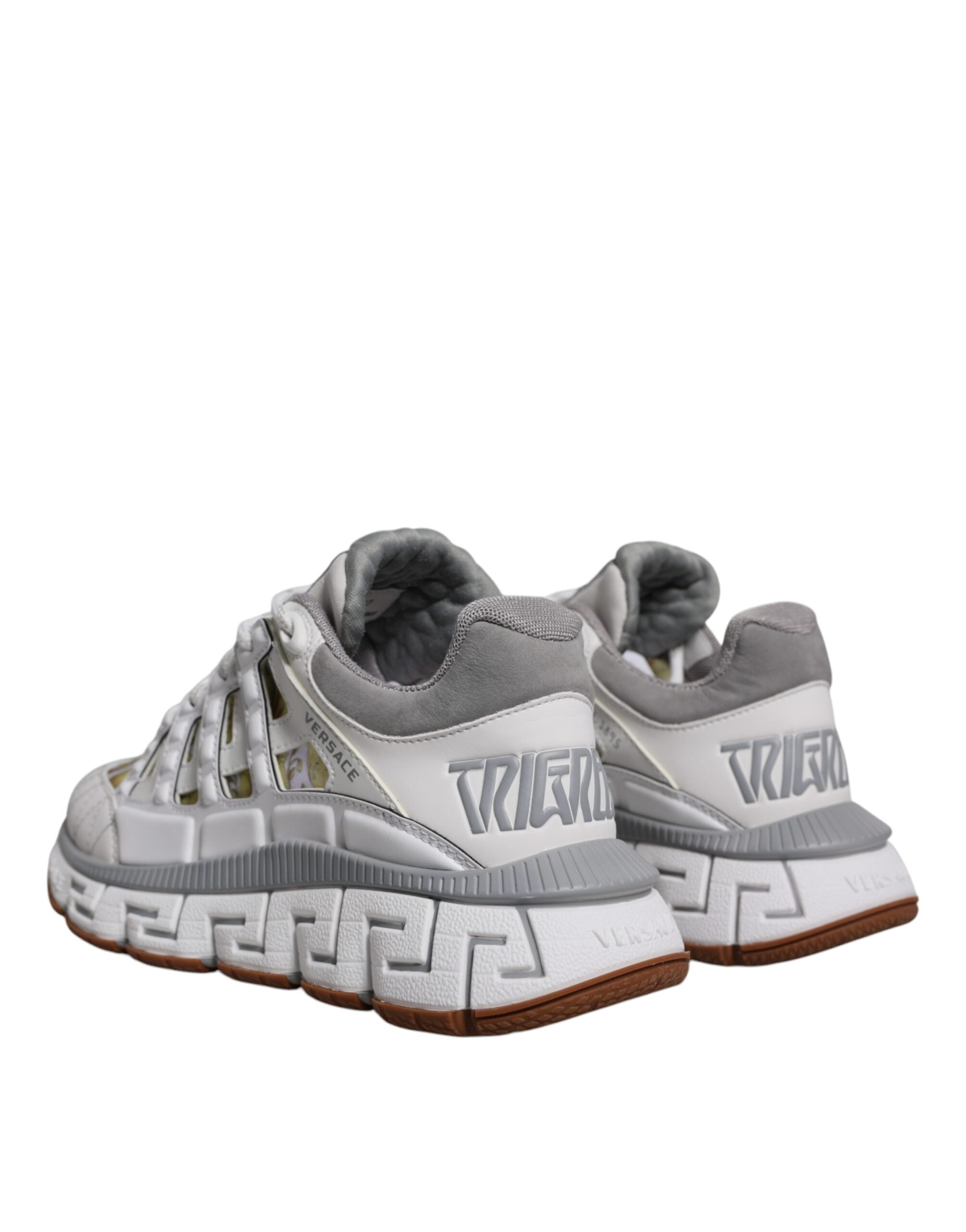 Sneakers Low Top Versace Trigreca Barocco in Tessuto Bianco