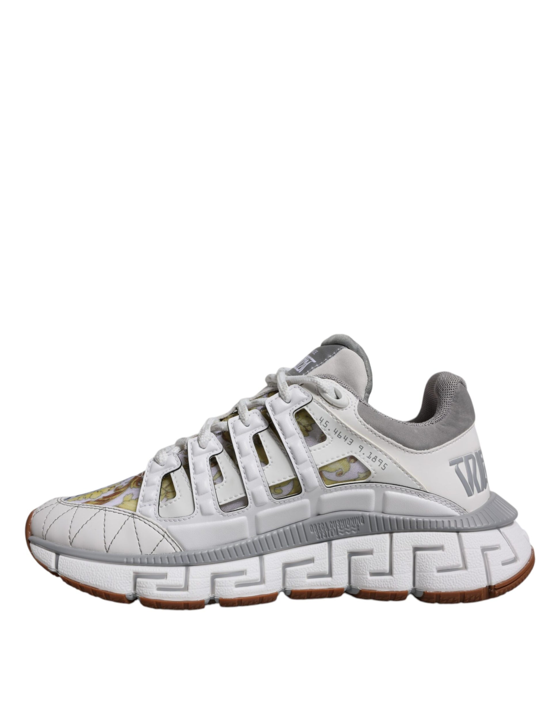 Sneakers Low Top Versace Trigreca Barocco in Tessuto Bianco