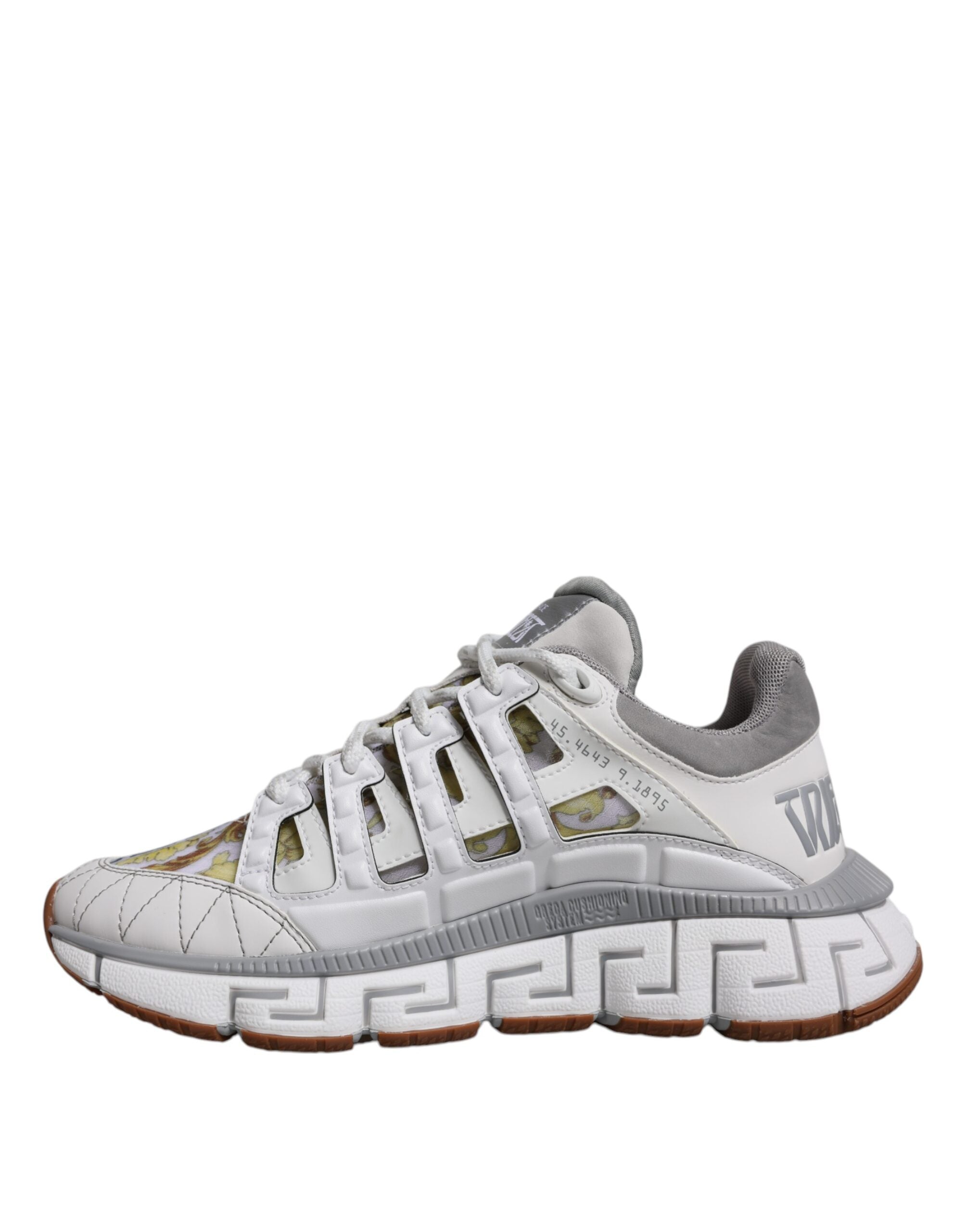 Sneakers Low Top Versace Trigreca Barocco in Tessuto Bianco
