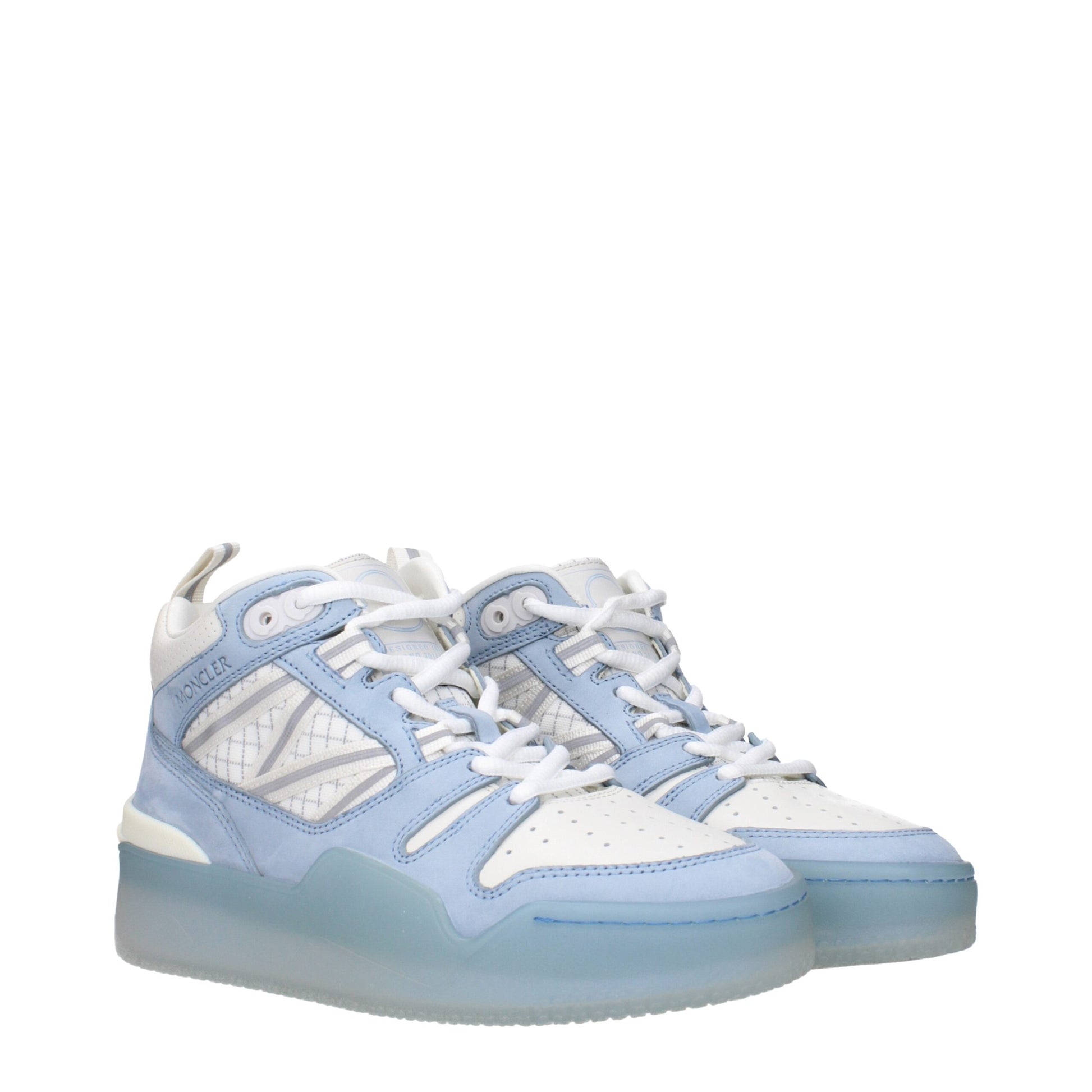 Sneakers Moncler High Top in Pelle Bianca con Triplo Logo
