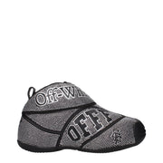 Sneakers Off-White in Cotone Nero con Strass e Dettagli in Gomma