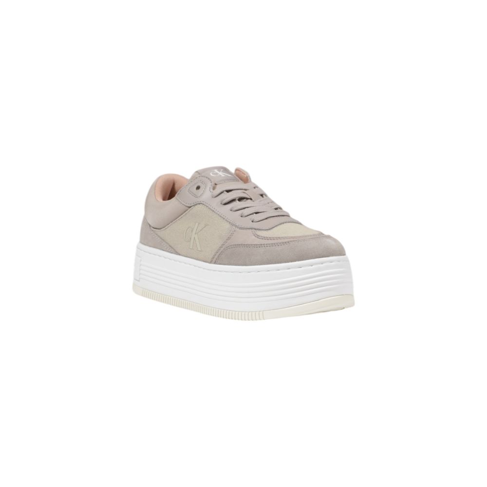 Sneakers Platform Calvin Klein Jeans BOLD FLATF in Cotone Riciclato Beige