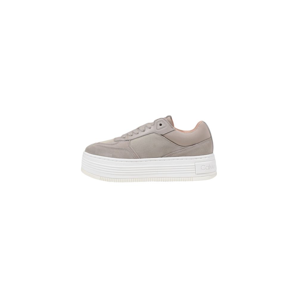 Sneakers Platform Calvin Klein Jeans BOLD FLATF in Cotone Riciclato Beige
