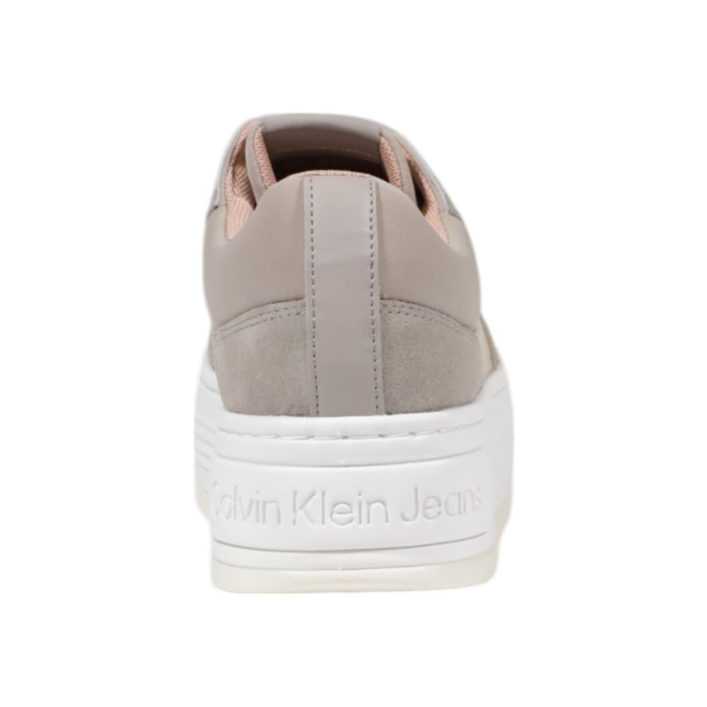 Sneakers Platform Calvin Klein Jeans BOLD FLATF in Cotone Riciclato Beige