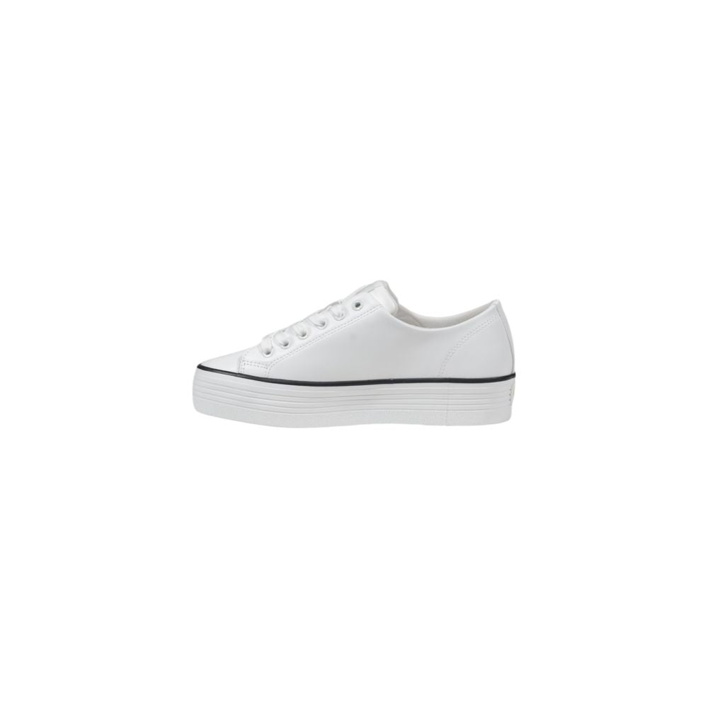 Sneakers Platform Calvin Klein Jeans BOLD VULC FLATF in Pelle Bianca e Nera