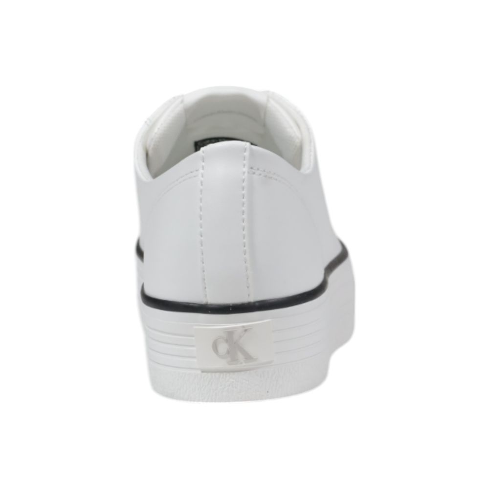 Sneakers Platform Calvin Klein Jeans BOLD VULC FLATF in Pelle Bianca e Nera