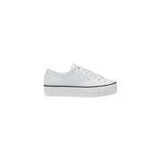 Sneakers Platform Calvin Klein Jeans BOLD VULC FLATF in Pelle Bianca e Nera