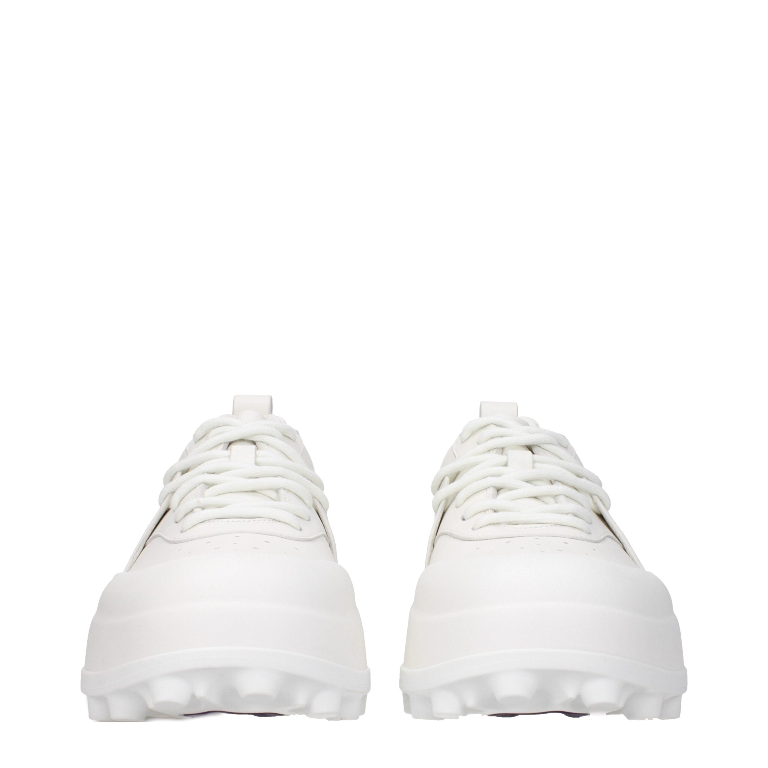 Sneakers Platform Jil Sander in Pelle Bianca Tacco 6 cm