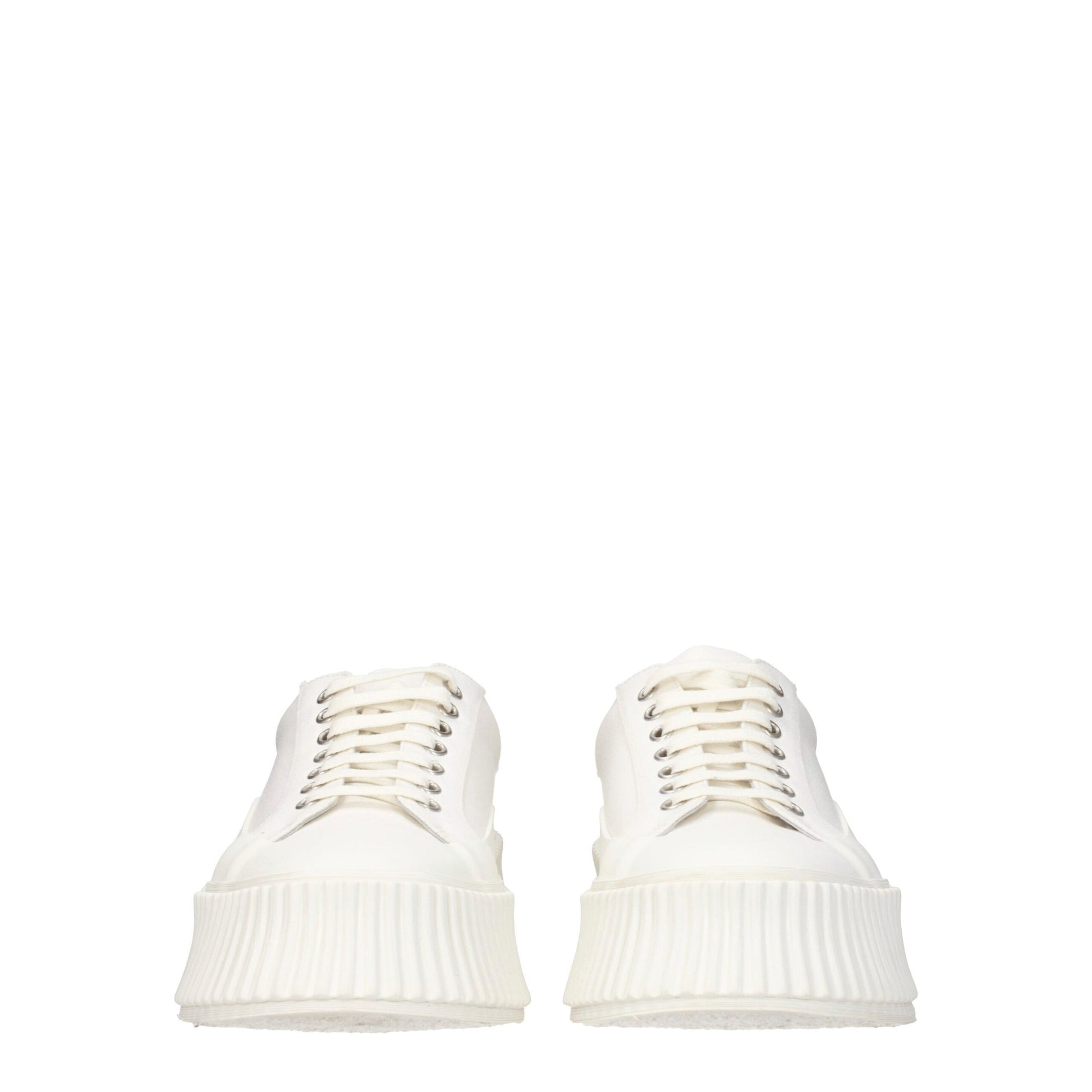 Sneakers Platform Jil Sander in Tessuto Bianco