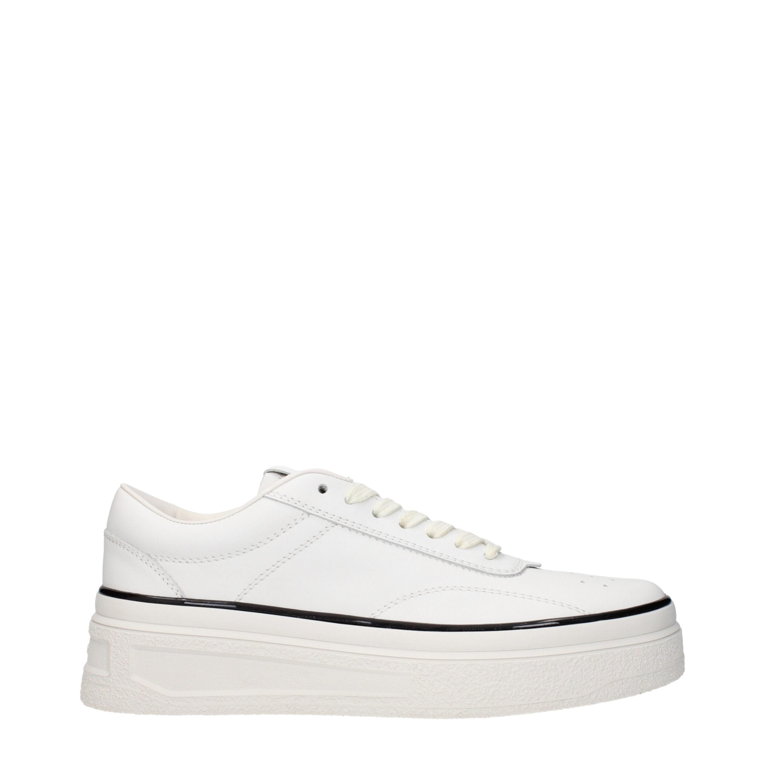 Sneakers Platform Jil Sander in Vera Pelle Bianca