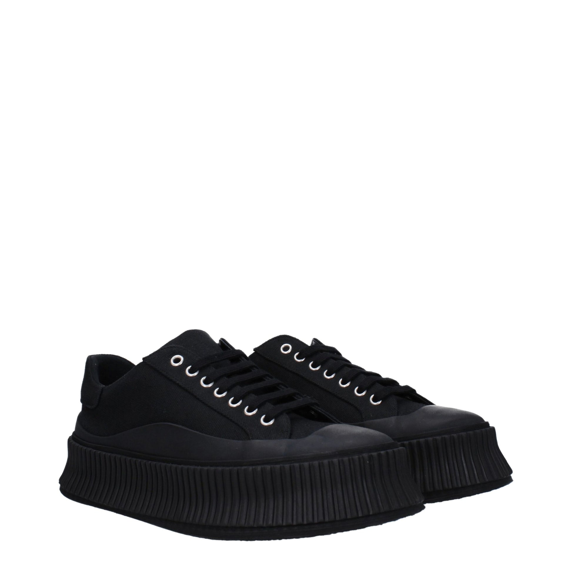 Sneakers Platform Uomo Jil Sander in Tessuto Nero