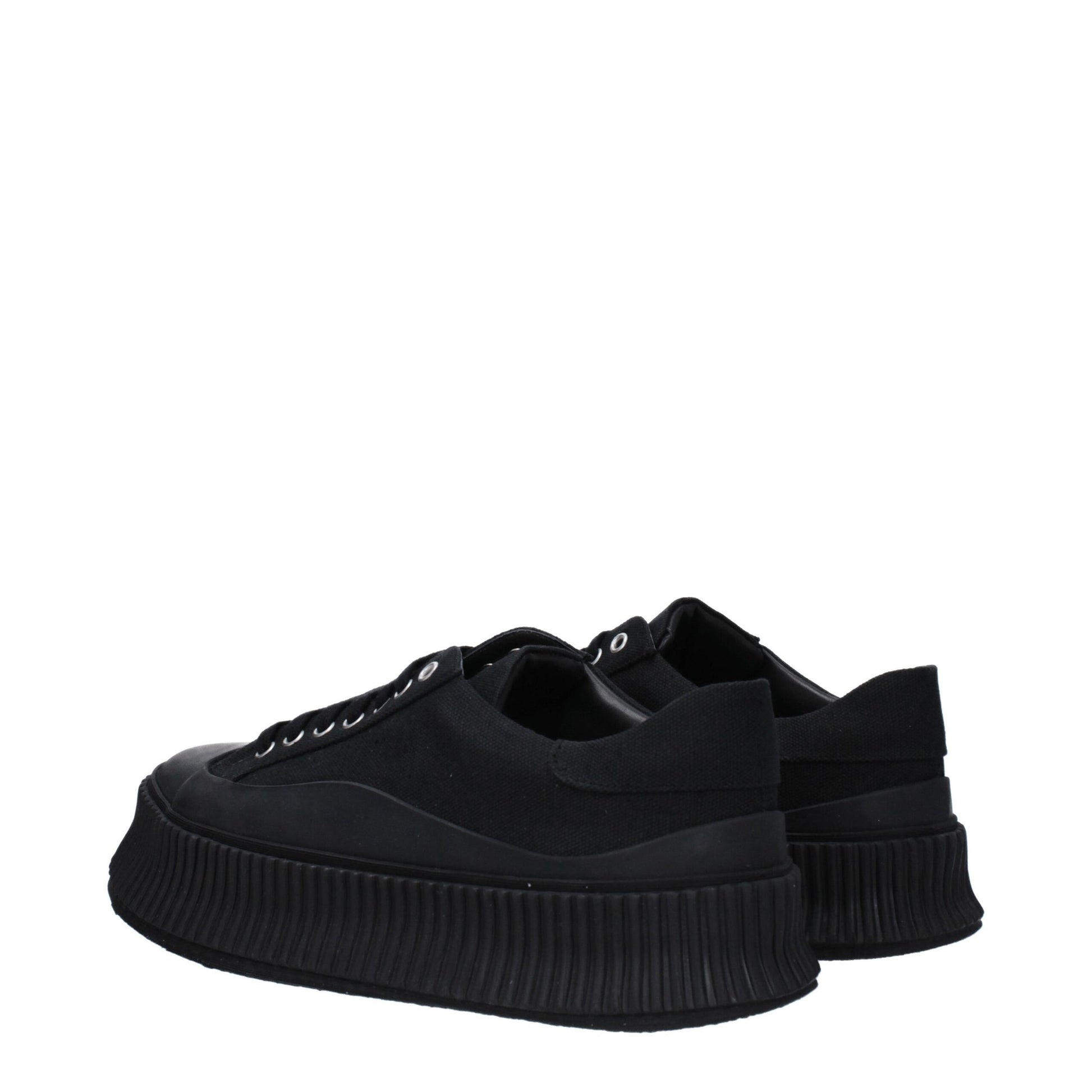 Sneakers Platform Uomo Jil Sander in Tessuto Nero