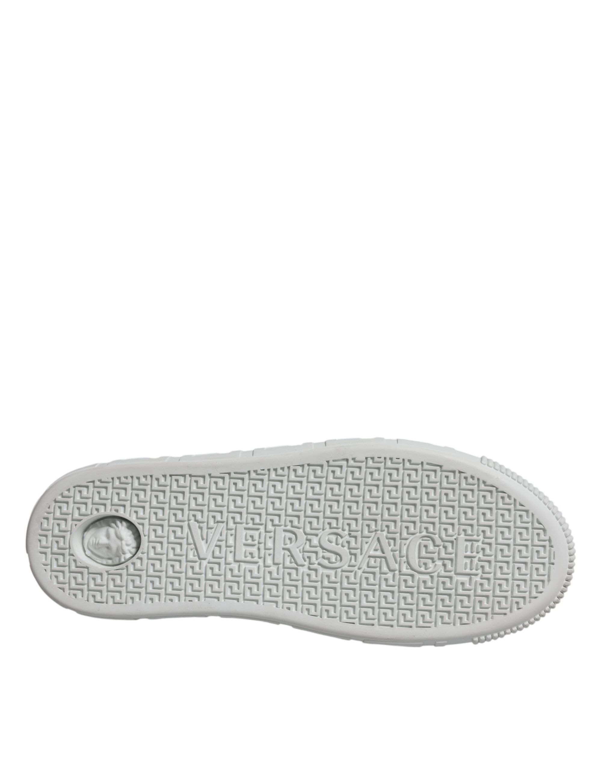 Sneakers Platform Versace Greca in Pelle di Vitello Bianca e Rosa