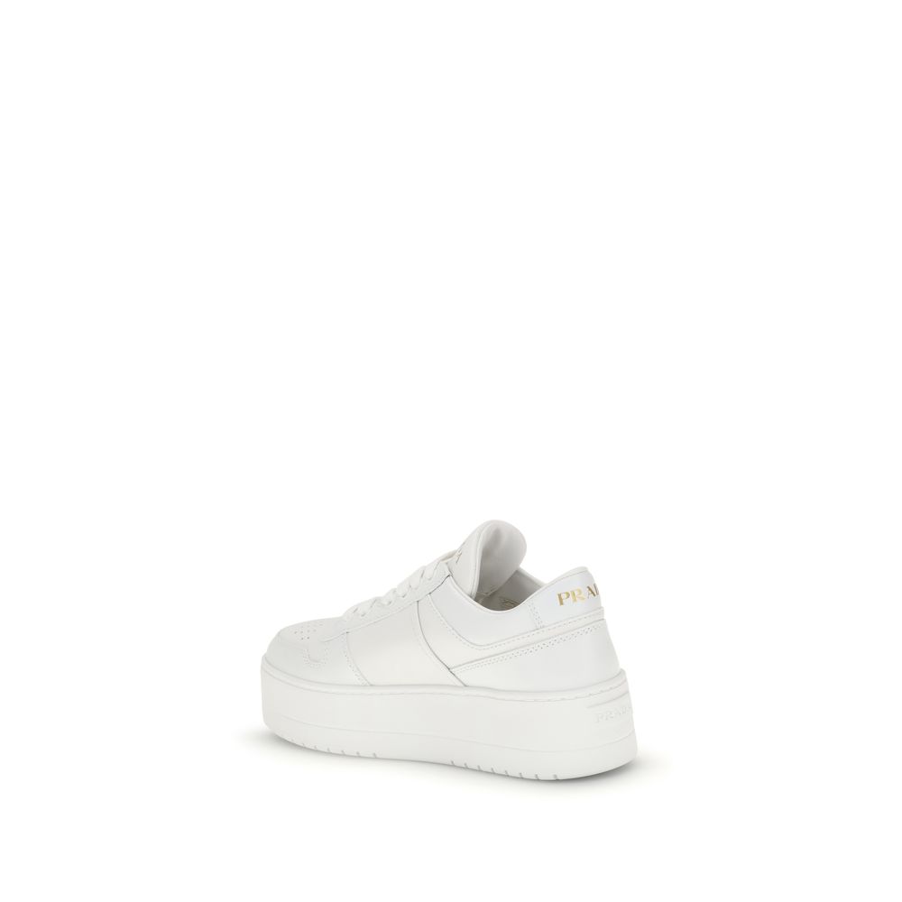 Sneakers Prada Downtown Bold Platform in Pelle Bianca Perforata