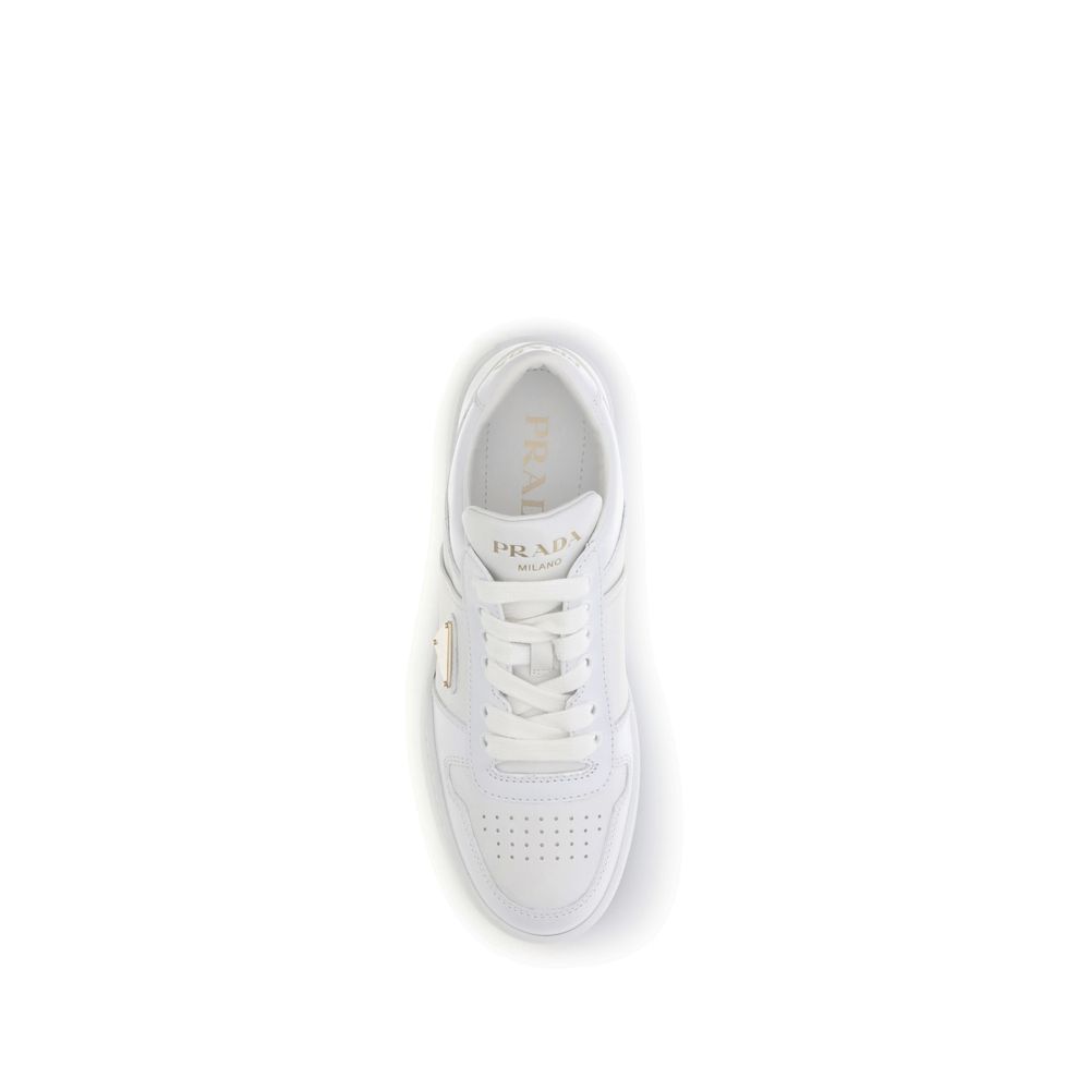 Sneakers Prada Downtown Bold Platform in Pelle Bianca Perforata