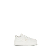 Sneakers Prada Downtown Bold Platform in Pelle Bianca Perforata