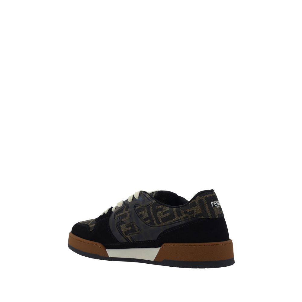 Sneakers Uomo Fendi Match Low Top in Pelle di Vitello Bianca, Logo FF