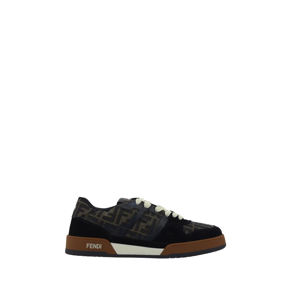 Sneakers Uomo Fendi Match Low Top in Pelle di Vitello Bianca, Logo FF
