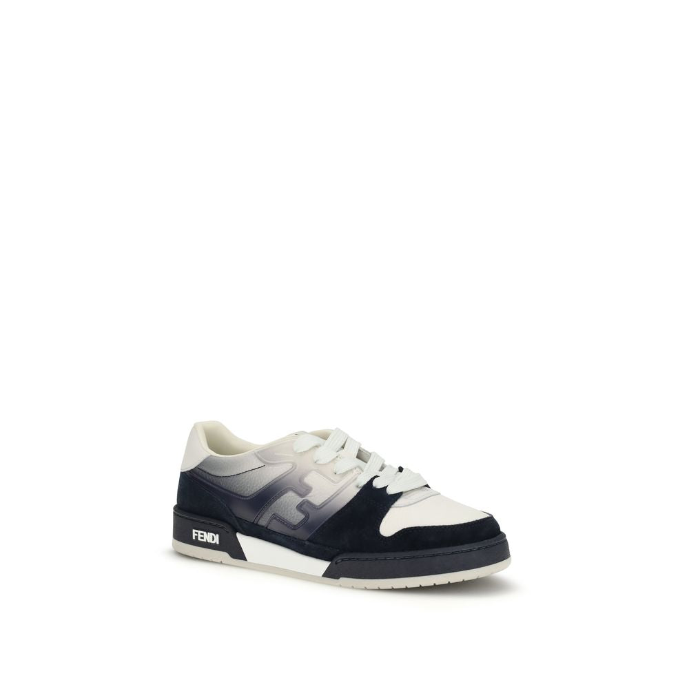 Sneakers Uomo Fendi Match Low Top in Pelle di Vitello e Suede, Logo FF