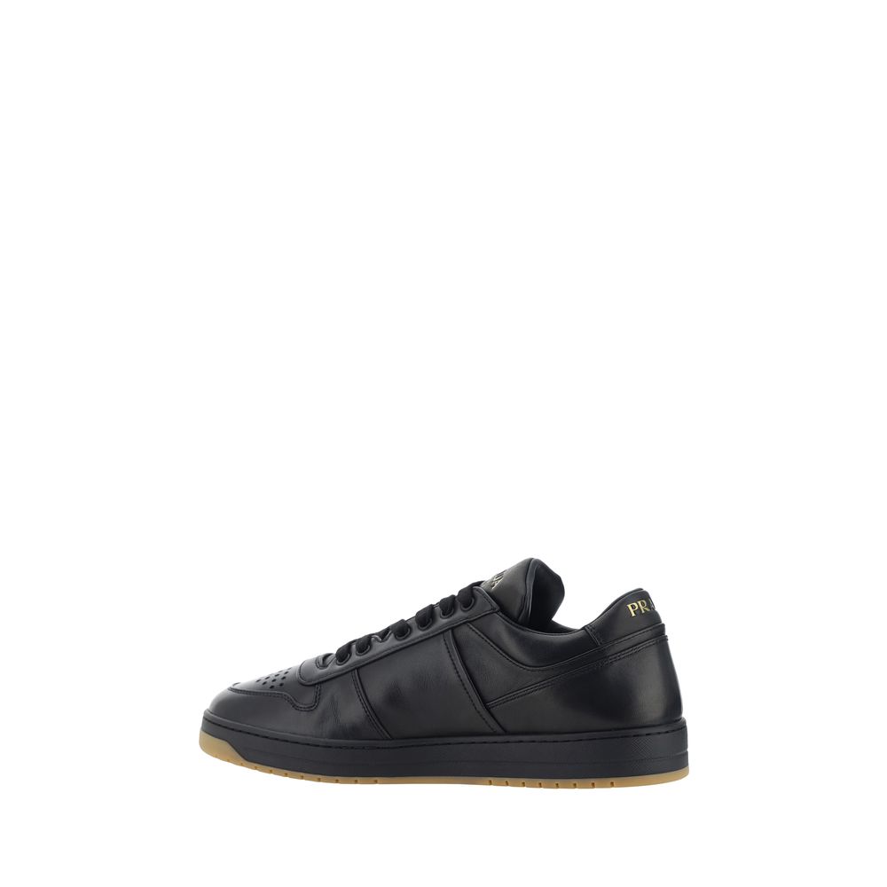 Sneakers Uomo Prada Downtown in Pelle di Vitello Nera Perforata