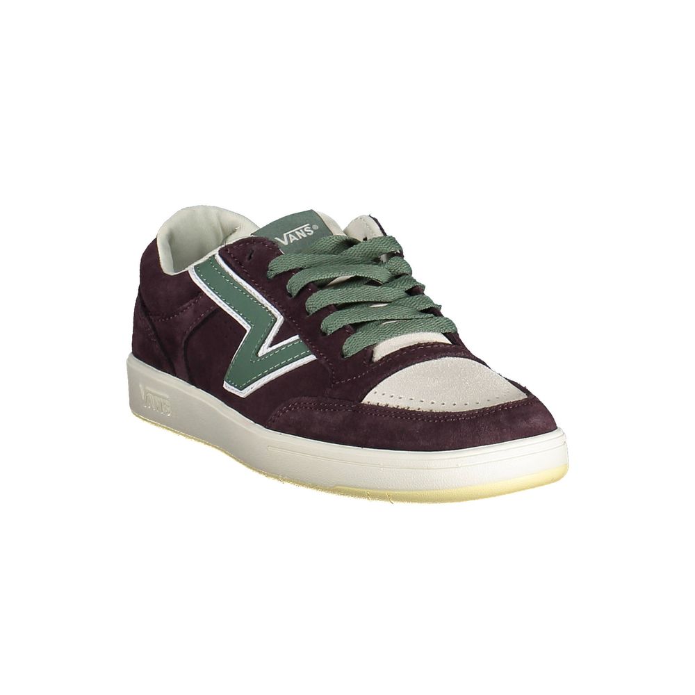 Sneakers Vans Low Top in Pelle e Poliestere Viola, Lacci a Contrasto