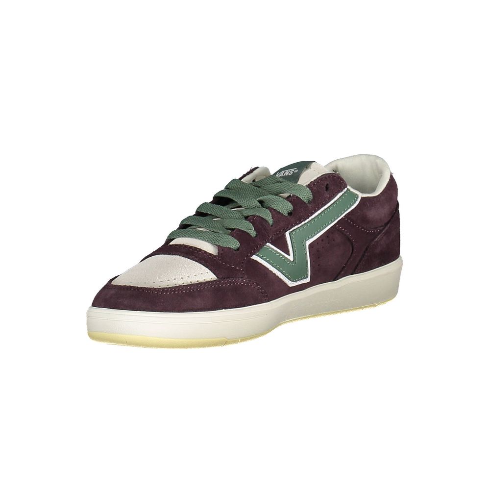 Sneakers Vans Low Top in Pelle e Poliestere Viola, Lacci a Contrasto