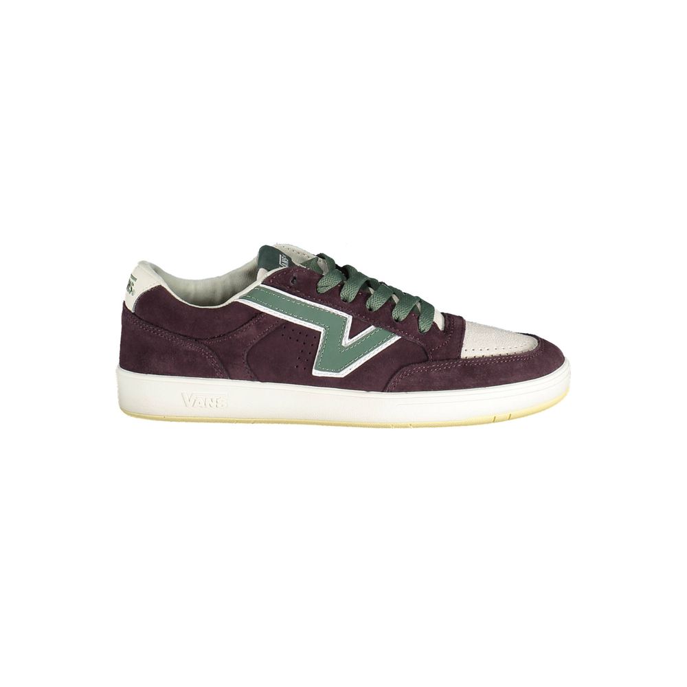 Sneakers Vans Low Top in Pelle e Poliestere Viola, Lacci a Contrasto