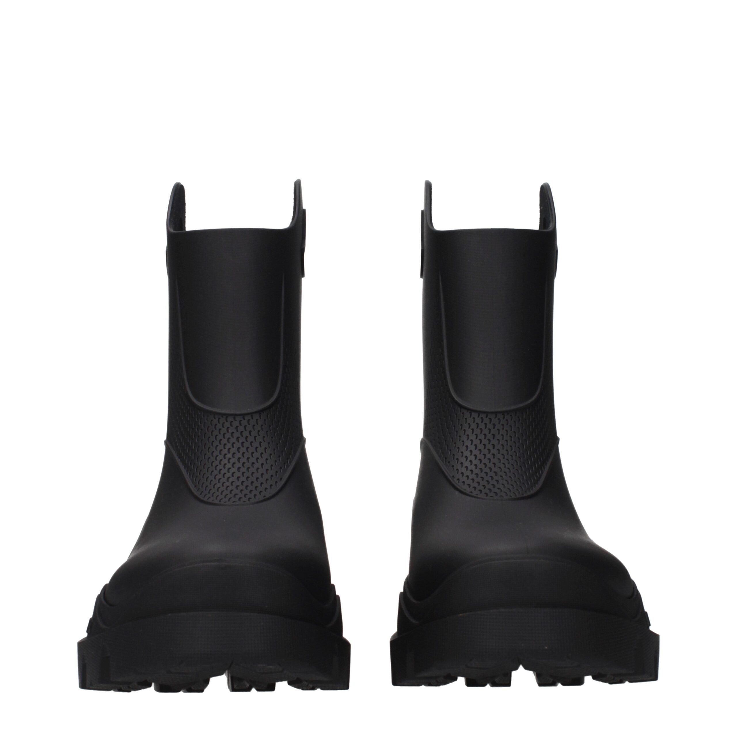 Stivaletti Moncler in Gomma Nera con Dettaglio Logo