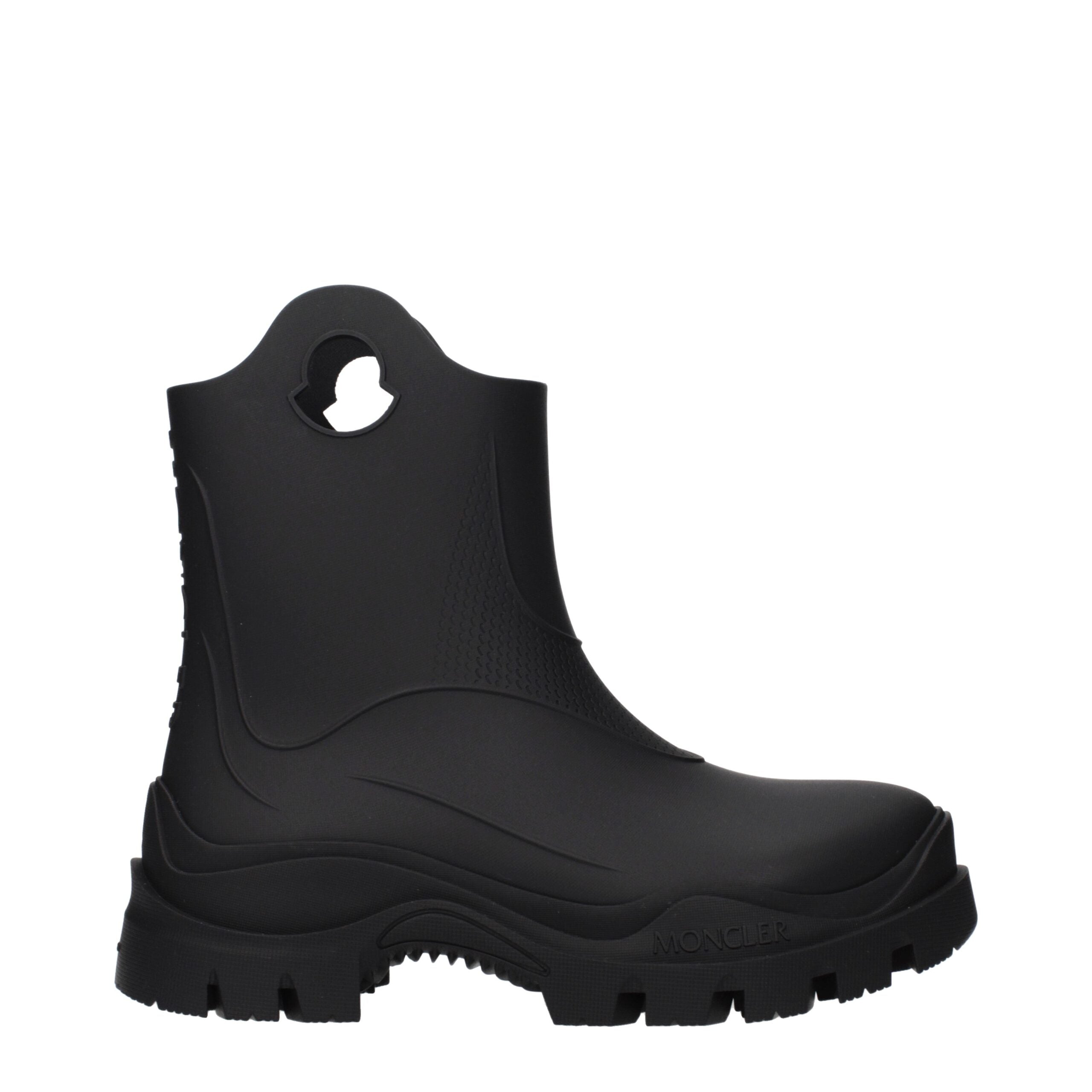 Stivaletti Moncler in Gomma Nera con Dettaglio Logo