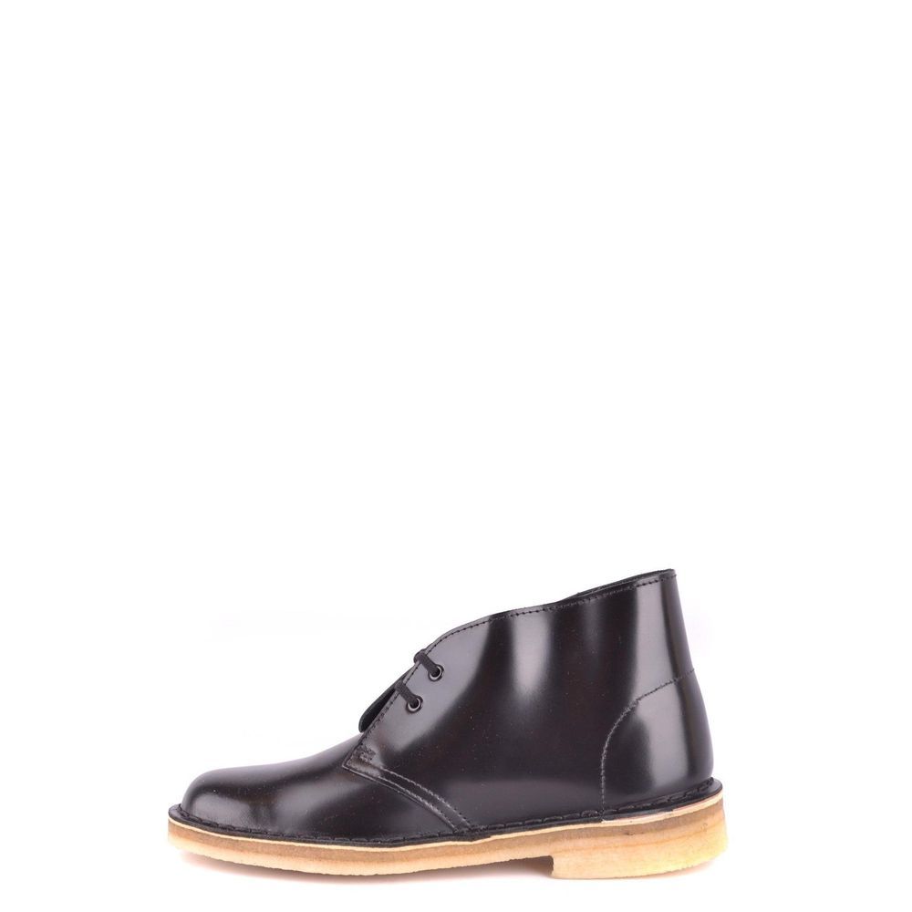 Clarks Black Leather Lace-Up Ankle Boots, Elegant Design